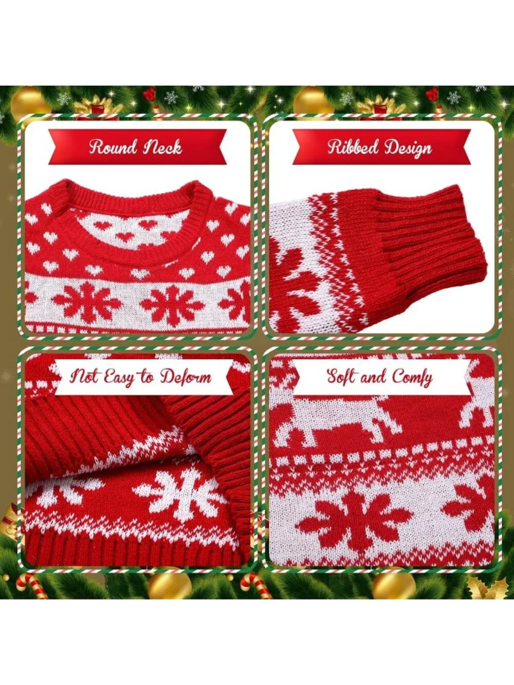 Festive Christmas Ugly Sweater | Family Matching Knit Outfit, Holiday Jumper